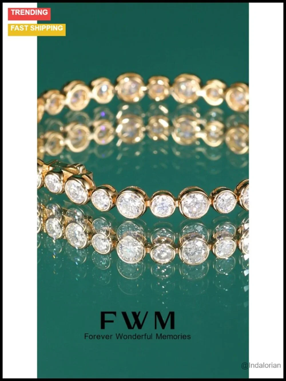 Moissanite Tennis Bracelet 925 Sterling Silver Bezel Set